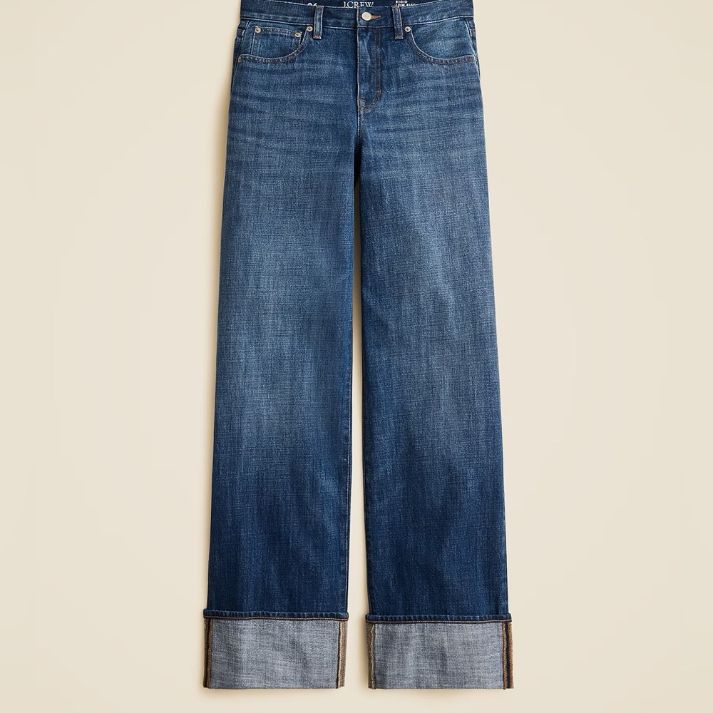 J. Crew Rigid tall Wide-Leg Jeans in Blue Denim